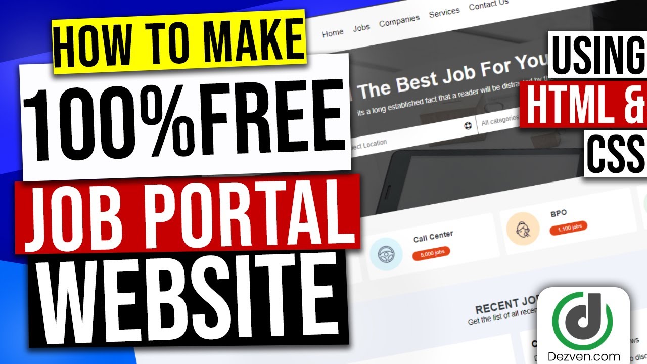 How To Design Job Portal Website In HTML And CSS