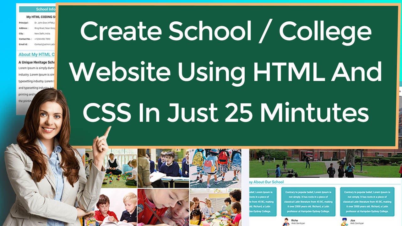 How To Create School Website In Html And Css With Source Code