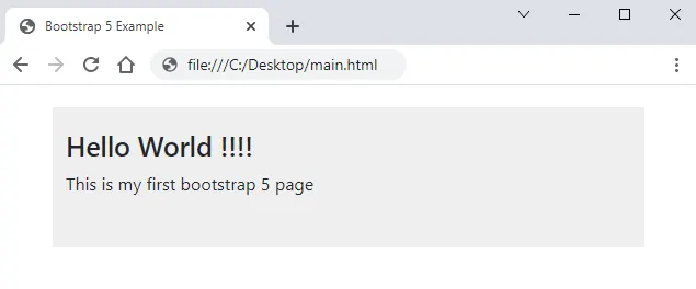 Boostrap 5 hello world